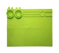 Tabla de dibujo de silicona con 16 bandejas de pintura, paleta de 7 rejillas, taza de limpieza y 3 soportes para bolígrafos, alfombrilla de dibujo de silicona, herramientas de taller de arte