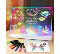 Tabla de dibujo LED para niños, recargable, con 17 modos de luz, juguete educativo creativo para niñas y niños de 4 a 8 años, 35 x 26 cm, pizarra de notas para pintar, notas y regalo