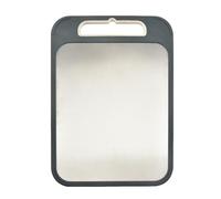 Tabla de doble cara - 34,9 x 25 cm de acero inoxidable, accesorio de cocina multifunción | Preparación duradera de alimentos para verduras, carne, pizza, frutas, pan, pescado, queso, ajo, rebanar
