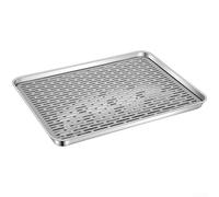 Tabla de drenaje de acero inoxidable con rejilla extraíble, bandeja de té 304 para fregadero de cocina, tapete escurridor de platos cuadrado moderno y organizador de tazas para encimera, colador de
