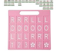 Tabla de ejercicios Mahjong para juego en solitario, 24 compartimentos, portátil, para actividades de aprendizaje americano, para interacción, viajes, casa, jardín, terraza, vacaciones, camping