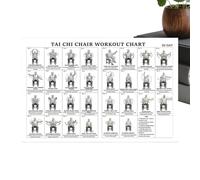 Tabla de ejercicios para silla - Guía ilustrada de cuerpo completo, póster de entrenamiento para personas mayores con imágenes instructivas claras, aumenta la actividad física diaria de forma segura