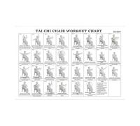 Tabla de ejercicios para silla - Guía ilustrada de cuerpo completo, póster de entrenamiento para personas mayores con imágenes instructivas claras, aumenta la actividad física diaria de forma segura