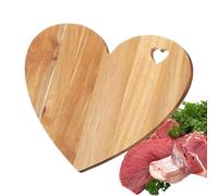 Tabla de embutidos con forma de corazón, de madera natural, bandeja decorativa en forma de amor de 12 pulgadas, bloque de corte colgante fácil de limpiar, soporte para aperitivos de pan de queso