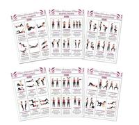 Tabla de entrenamiento - 6 piezas guía completa de seguimiento en el gimnasio en casa, tablas de acción de compromiso muscular de yoga con instrucciones paso a paso, ideal para el lugar de trabajo