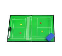 Tabla de entrenamiento de bádminton plegable, tabla de bádminton lavable para entrenadores, fácil de transportar, con 2 marcadores a base de agua, para planificación estratégica
