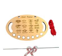 Tabla de Entrenamiento de Nudos, Juguete Educativo de Madera con Cuerda, Tabla para Aprender a Hacer Nudos, para niños y Adultos, Actividades al Aire Libre, Camping, Vela, Escalada