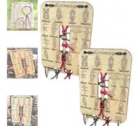 Tabla de entrenamiento de nudos, kit de herramientas para aprender nudos, 16 nudos esenciales, herramienta portátil para practicar acampadas, entrenamientos de escalada (2Piezas)