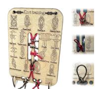 Tabla de entrenamiento de nudos para principiantes, kit de atado de nudos con 16 nudos populares y 3 piezas de cuerda de paracaídas, tabla de simulador para practicar técnicas de anudado, para