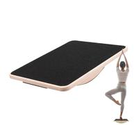 Tabla de equilibrio de yoga rectangular de madera maciza para entrenamiento, coordinación, fitness, pedal Wobble Board, tabla de equilibrio Wooden ejercicio para entrenamiento de yoga