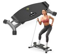 Tabla de equilibrio para entrenamiento de cuerpo completo, tabla de oscilación con pantalla LCD y banda de resistencia, balancín portátil de capacidad de 136 kg para gimnasio en casa, fitness