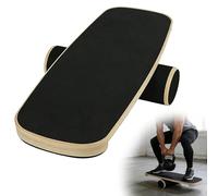 Tabla de equilibrio, tabla de equilibrio de madera con topes ajustables y rodillo de corcho, para entrenamiento de equilibrio, coordinación, fitness en casa
