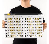 Tabla de escalas de piano mayor, herramienta de aprendizaje de música para el regreso a clases, tarjeta de carta laminada que cabe en la carpeta de música, hoja de trucos para teclado y piano para