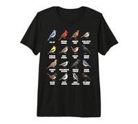 Tabla de Especies de Aves de Patio Trasero de América del Norte Camiseta Premium