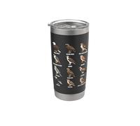 Tabla de especies de aves rapaces rapaces Vaso térmico de acero inoxidable de doble pared