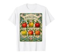Tabla de Frutas Heritage Apples Vintage Orchard Camiseta gráfica económica, Hombre, Blanco, M