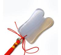 Tabla de Guasha en forma de U para terapia de acupuntura SPA, herramienta de masaje de ágata gris raspado