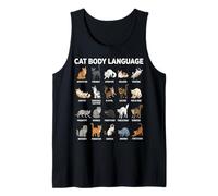 Tabla de lenguaje Corporal de Gatos para niños: Lindos Gatos educativos Camiseta sin Mangas