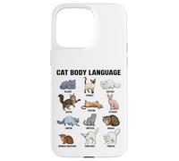 Tabla de lenguaje Corporal de Gatos para niños: Lindos Gatos educativos Carcasa para iPhone 15 Pro MAX