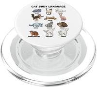 Tabla de lenguaje Corporal de Gatos para niños: Lindos Gatos educativos PopSockets PopGrip para MagSafe
