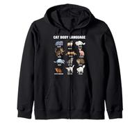 Tabla de lenguaje Corporal de Gatos para niños: Lindos Gatos educativos Sudadera con Capucha