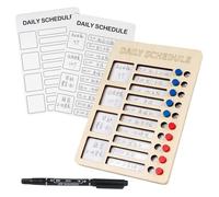 Tabla de lista de verificación diaria portátil para tareas de autodisciplina, tabla de recordatorios para adultos y niños, con tarjetas de tareas, planificador de disciplina para niños