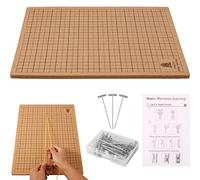 Tabla de macramé con alfileres de 30,5 x 40,6 cm, tabla de proyectos de macramé de doble cara con rejillas, reutilizable, portátil, con instrucciones para trenzar pulseras, proyectos de cuerda (A)