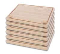 Tabla de Madera Cocina. Pack 6 Unidades 30x20cm. 2cm de Grosor. Tabla Carnes, Tabla de Cortar. Pescados, Verduras en Hostelería, Bar, Restaurantes, Hogar (30x20cm)