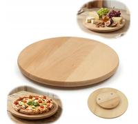 Tabla de madera giratoria redonda de 25 cm para servir pizza de queso