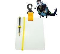 Tabla de mensajes submarina - Mesa de comunicación de buceo, clip giratorio y lápiz | Bloc de notas marino, tableta de escritura de buceo Durable-tableta de buceo, tableta de escritura