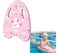 Tabla de natación para niños, tabla de entrenamiento de natación de EVA con asas de agarre ergonómicas, tabla flotante de piscina de conejo rosa para niños principiantes, ayuda para aprender a nadar