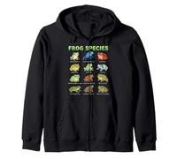 Tabla de Nombres de Especies de Ranas para niños Guía de Aprendizaje de Ranas Lindas Sudadera con Capucha