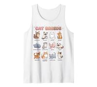Tabla de Nombres de Razas de Gatos, guía de Aprendizaje fácil y Linda para niños Camiseta sin Mangas