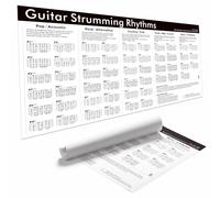 Tabla de pared de ritmos de guitarra de 45,7 x 91,4 cm, más de 50 patrones de estrujado para pop, rock, country, funk y más, mejora el tiempo, ranura y acompañamiento, póster de práctica en lienzo
