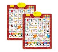 Tabla de Pared del Alfabeto,Juguete Interactivo bilingüe Educativo,Pizarra Educativa con Sonido de música española e Inglesa de 3 a 8 años, Desarrollo del Idioma, Aula Preescolar (2pc B)