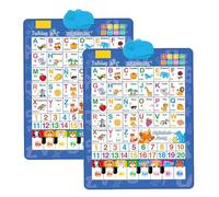 Tabla de Pared del Alfabeto,Juguete Interactivo bilingüe Educativo,Pizarra Educativa con Sonido de música española e Inglesa de 3 a 8 años, Desarrollo del Idioma, Aula Preescolar (2pc A)
