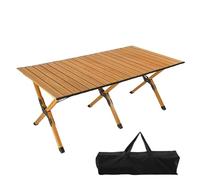 Tabla de picnic plegable portátil de 150 cm Mesa de campamento de aluminio para patio trasero de jardín de barbacoa al aire libre - Diseño ligero enrollable para un fácil transporte y configuración