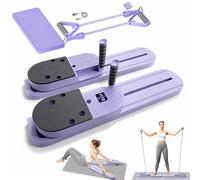 Tabla de pilates para el hogar plegable con bandas de resistencia, tabla reformadora de pilates multifuncional para entrenamiento de cuerpo completo, dispositivo de entrenamiento de pilates