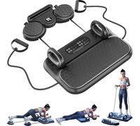 Tabla de Pilates para Entrenar en casa, Mini máquina de Pilates Reformer con 4 Bandas de Resistencia, Equipo portátil de Pilates para Fitness, Ejercicios, Abdominales y Core Femeninos
