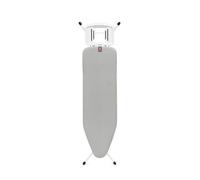 Tabla de Planchar Brabantia B, 124x38cm - Metallised | 100% algodón Comercio Justo | Estructura Estable y antibalanceo | Plegable, Altura Ajustable, Soporte Plancha Vapor | Cert. Comercio Justo y C2C