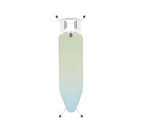 Tabla de Planchar Brabantia B, 124x38cm - Soothing Sea | 100% algodón Comercio Justo | Capa de Espuma 8mm | Estructura Estable y antibalanceo | Plegable, Altura Ajustable y Soporte para Plancha Vapor