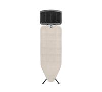 Tabla de planchar Brabantia C, 124x45cm - Denim Grey | 100% algodón Comercio Justo | Tabla de planchar estable y grande | Plegable, altura ajustable, soporte plancha vapor | Cert. Comercio Justo y C2C