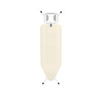 Tabla de Planchar Brabantia C, 124x45cm - Ecru | 100% algodón Comercio Justo | Tabla de Planchar Estable y Grande | Plegable, Altura Ajustable, Soporte para Plancha Vapor | Cert. Comercio Justo y C2C