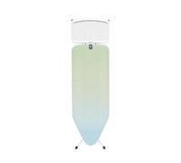 Tabla de planchar Brabantia C, 124x45cm - Soothing Sea | 100% algodón Comercio Justo | Planchas generador vapor | Gran soporte metálico para unidad vapor | Estable, grande | Plegable, altura ajustable
