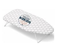 Tabla de Planchar Compacta Sobremesa 70x30 cm, Plegable con Patas Antideslizantes y Gancho para Colgar, Ligera 650 g, Funda Acolchada de Algodón, Ideal para Mesa, Cama, Viaje, AirBnb y Pisos Pequeños