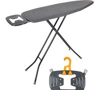 Tabla de planchar con soporte para plancha, tabla de planchar con cubierta extra gruesa de 3 capas, compacta y ahorra espacio, tabla de planchar plegable, altura ajustable, fácil almacenamiento con