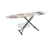 Relaxdays Tabla de planchar 110x33 cm crema,rosa,negro