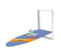 Tabla de Planchar montada en la Pared Xabitat - Tabla de Planchar Plegable de Montaje Compacto para Espacios pequeños - Ahorro de Espacio con Cubierta de Tela de algodón - Blanco y Azul