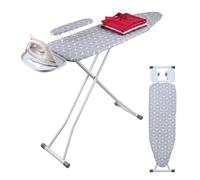 Relaxdays Tabla de planchar con tabla de mangas blanco,gris