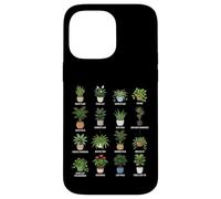 Tabla de Plantas de Interior purificadoras de Aire en macetas Guía botánica Carcasa para iPhone 14 Pro MAX